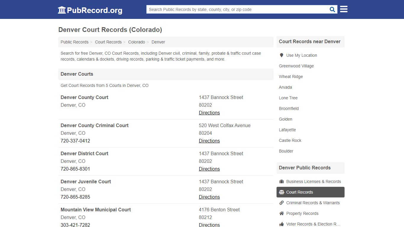 Free Denver Court Records (Colorado Court Records)